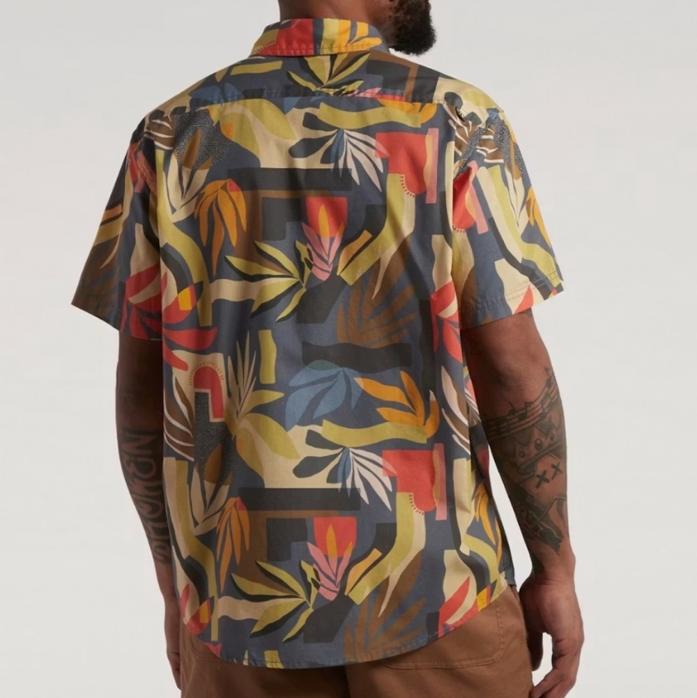 Howler Brothers Mansfield Shirt Absract Savannah Petrol L - Picture 2 of 15